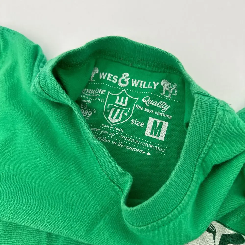 Wes & Willy Green Golf Tee - 'Join the Club' Graphic youth medium